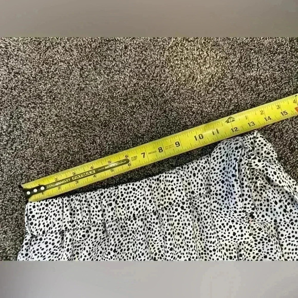 Black and White Handmade Skirt Polka Dots Small Bow, 16 Inches Fun Ruffle Casual - Picture 4 of 9